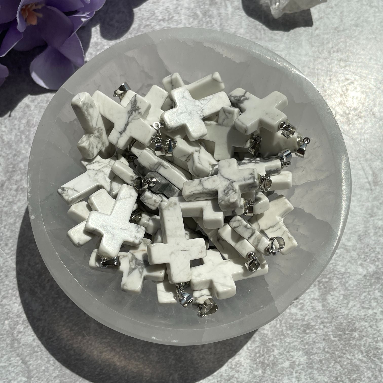 Howlite Cross Pendant Howlite Cross Pendant